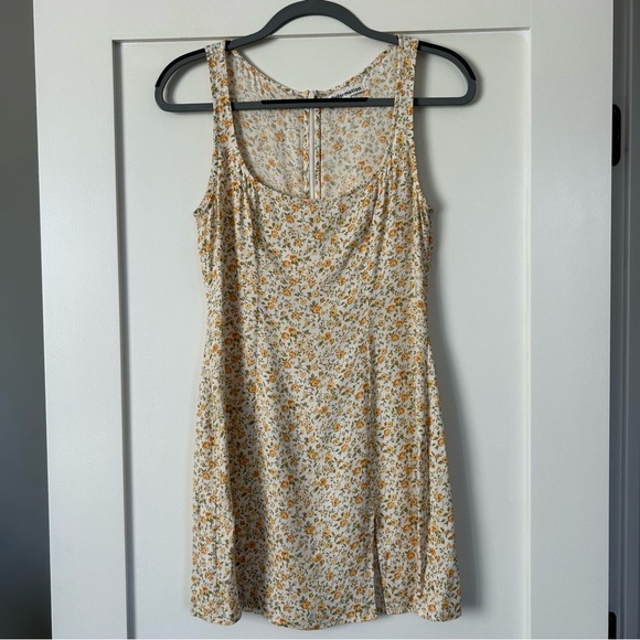 Reformation Noha Floral Mini Dress Yellow Size 4 - Picture 3 of 9